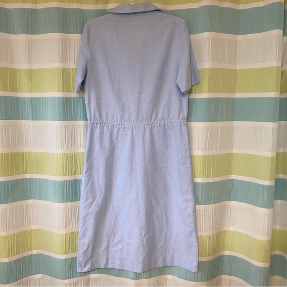 Vintage Kenny Classics Soft Blue Button Down Dress Sz Large - Picture 7 of 9